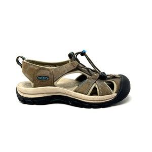 Keen Womens 7 Venice Dark Earth Caribbean Sea Water Hiking Flip Sandals 1003993